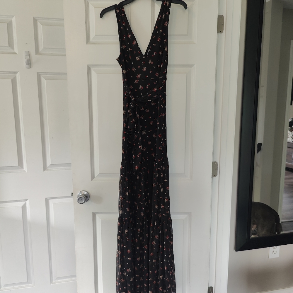 Black floral maxi dress
